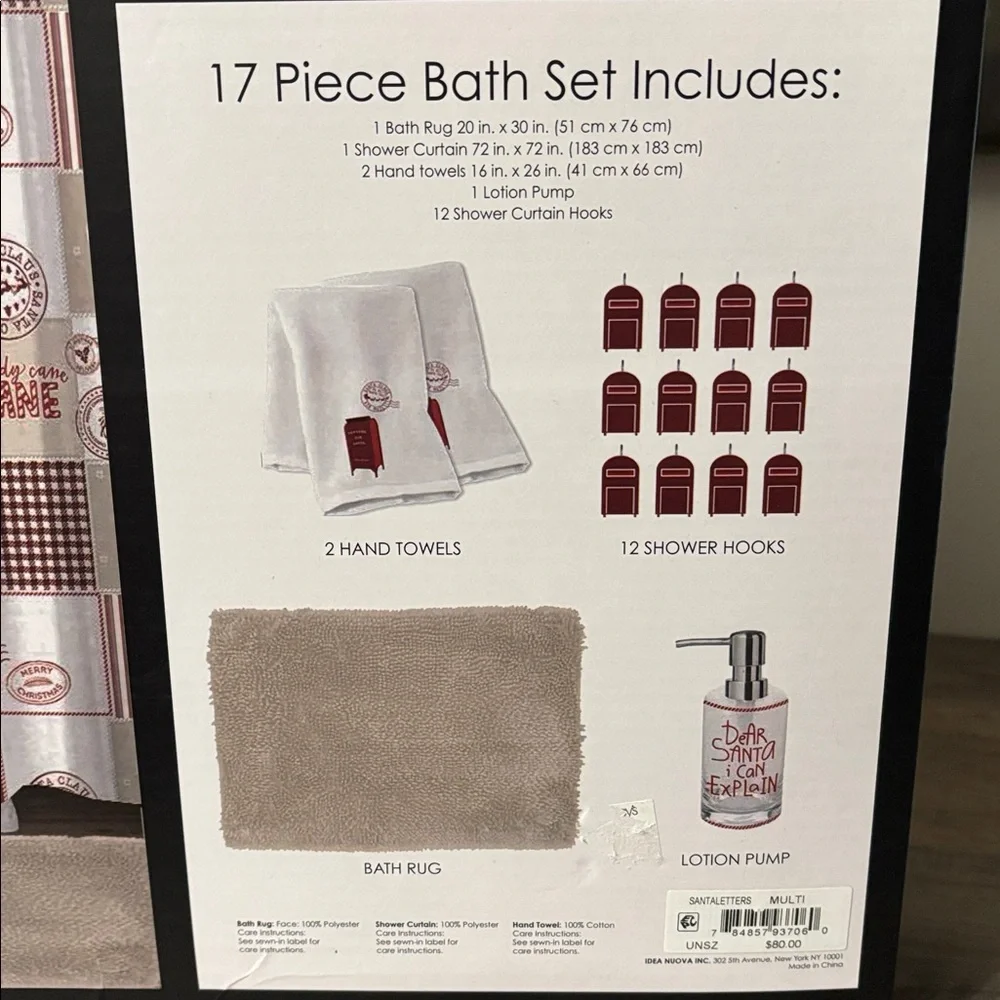 NIB MACY'S Idea Nuova LETTERS FOR SANTA 17-Piece CHRISTMAS Holiday Bath Set
